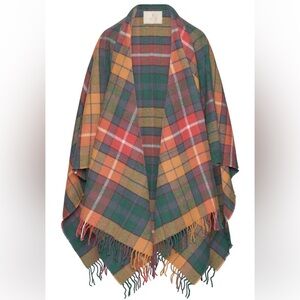 Scottish lambswool tartan poncho